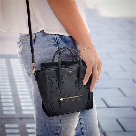 celine nano luggage silver hardware|celine nano luggage tote black.